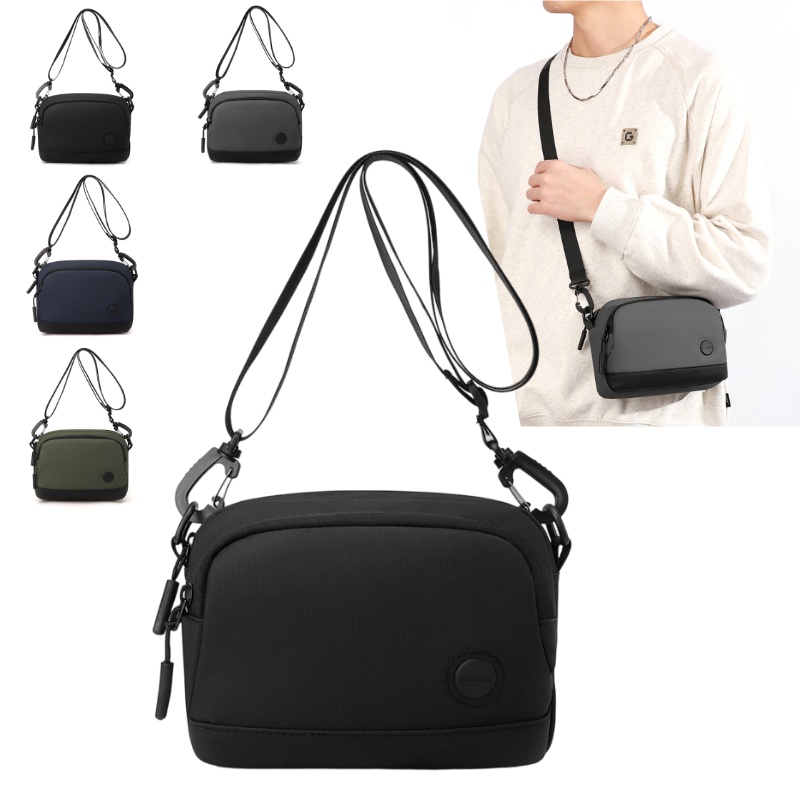 Tablet Shoulder Bag - Waterproof Nylon Men Crossbody Bag Multi-Pocket
