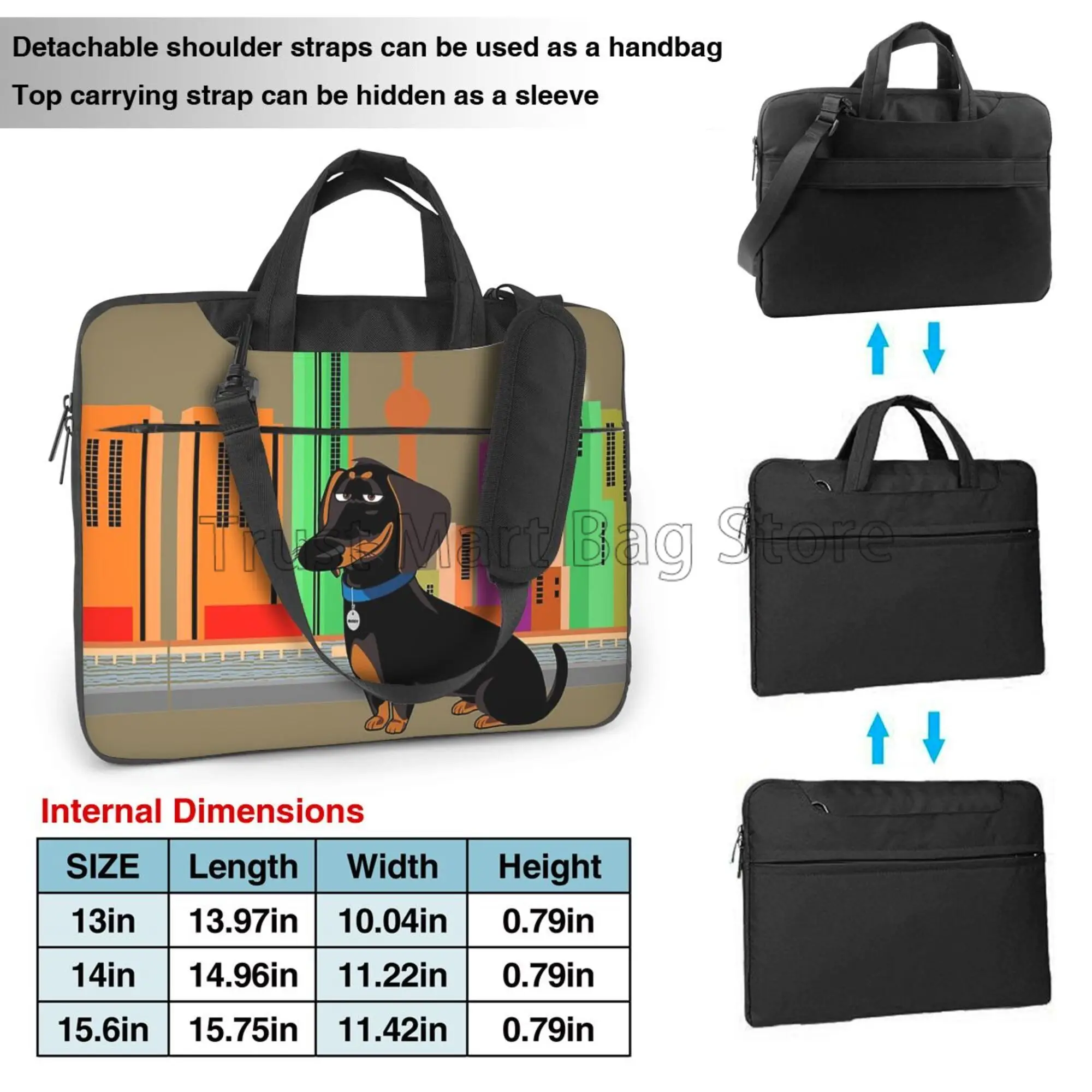 Cute Dachshund Print Laptop Ca - Tablet Shoulder Bag reseña y precio