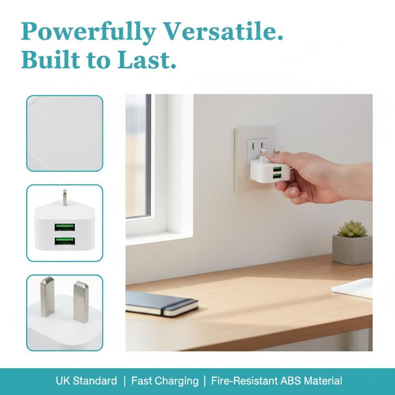 UK 3 Pin Plug Dual USB Adapter - Tablet Accessories Uk reseña y precio