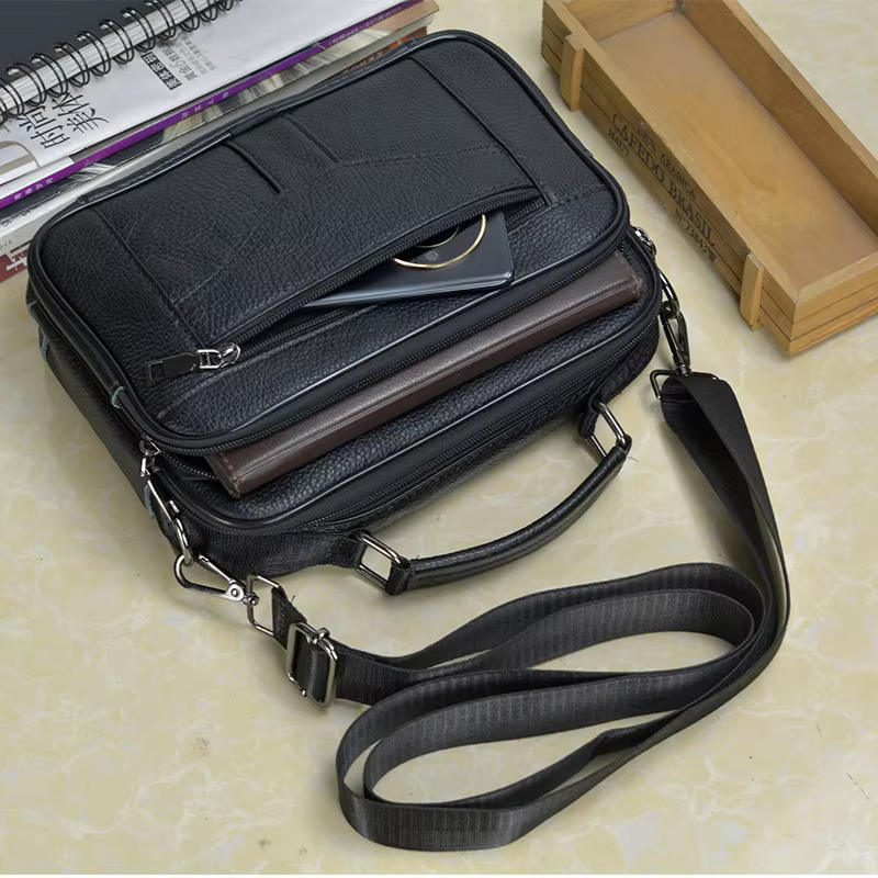 Small Men's Genuine Leather Sh - Tablet Shoulder Bag reseña y precio