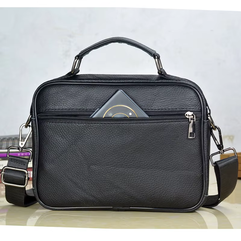 Small Men's Genuine Leather Sh - Tablet Shoulder Bag reseña y precio