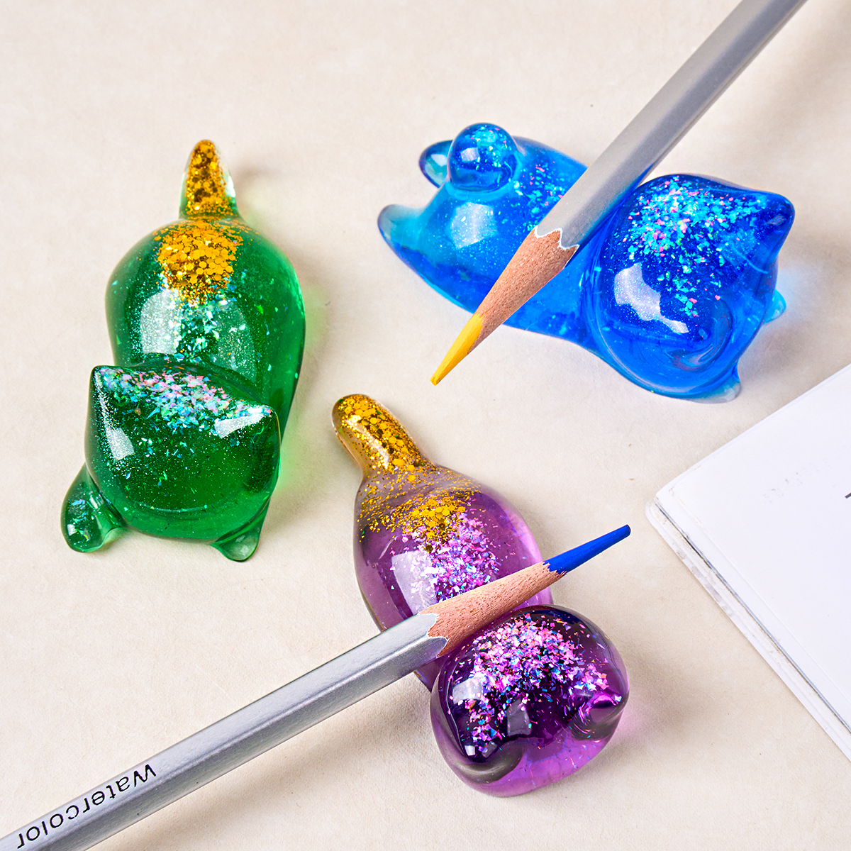 3D Cat Crystal Epoxy Resin Mol - Case With Pencil Holder reseña y precio