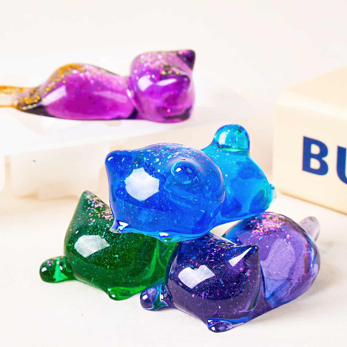 3D Cat Crystal Epoxy Resin Mol - Case With Pencil Holder reseña y precio