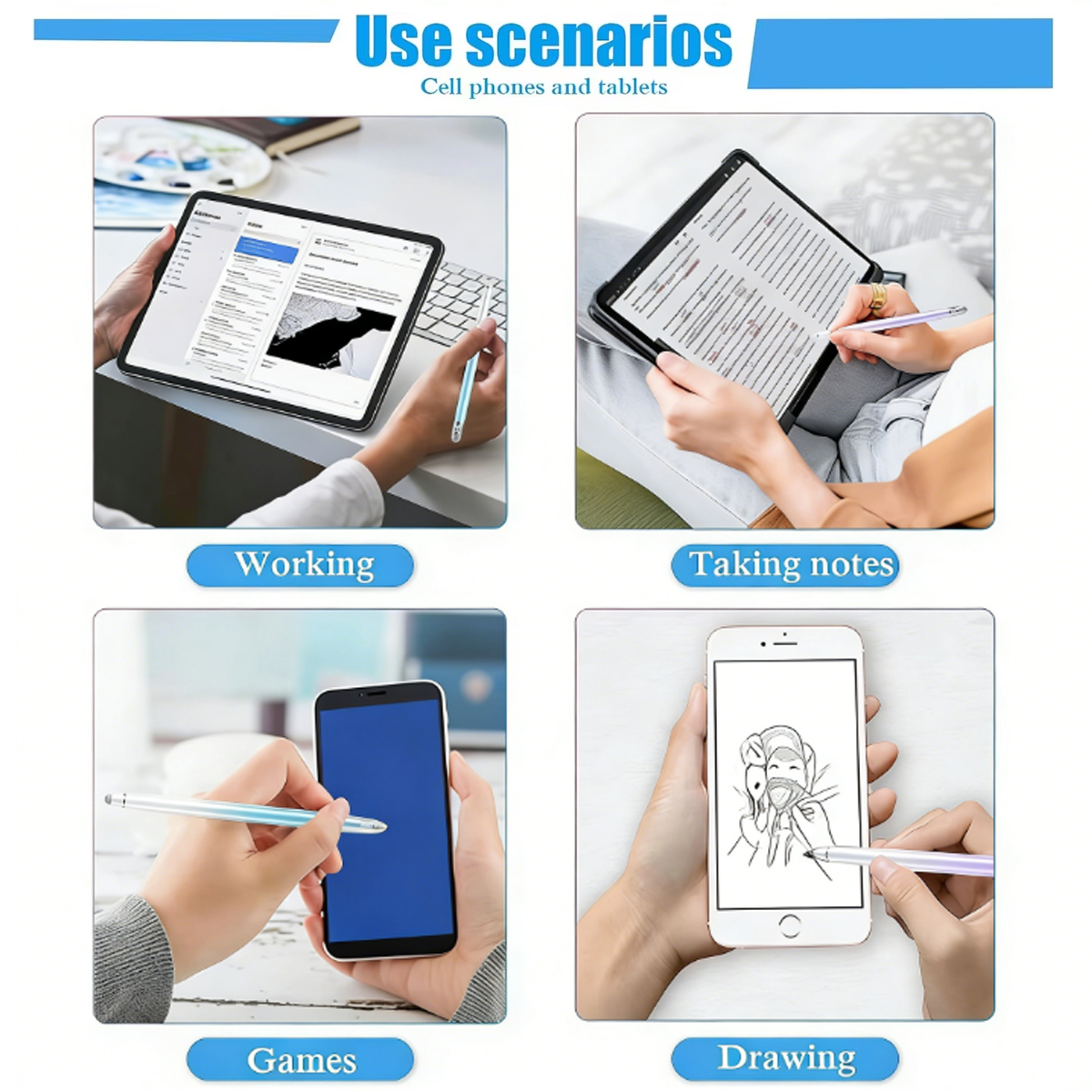 Graduated Color Silver Fiber T - Tablet Pencil Accessories reseña y precio