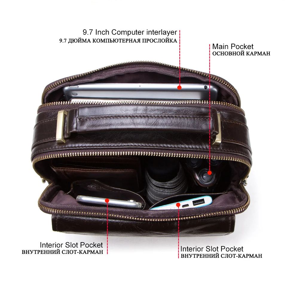 Genuine Leather Sling Shoulder - Tablet Shoulder Bag reseña y precio