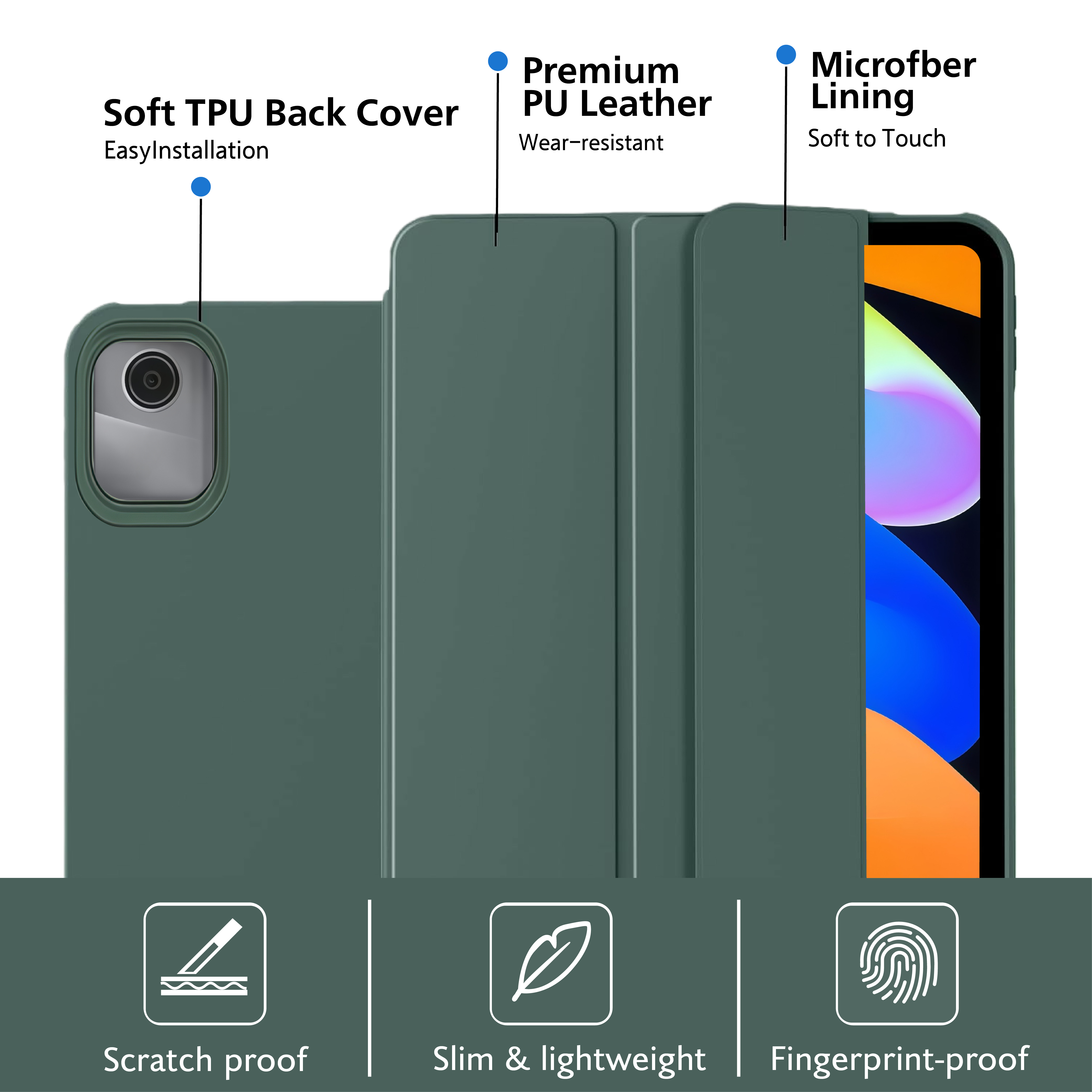 Tri-fold Flip Case For Lenovo  - Tablet Accessories Lenovo reseña y precio