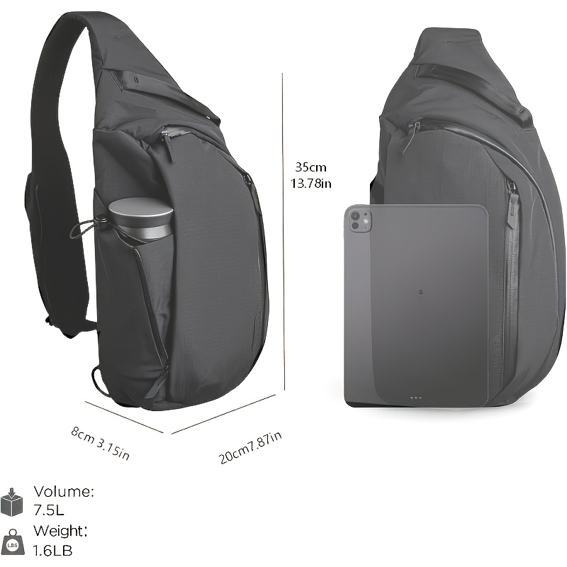 Right Shoulder Chest bag  7.5L - Tablet Shoulder Bag reseña y precio