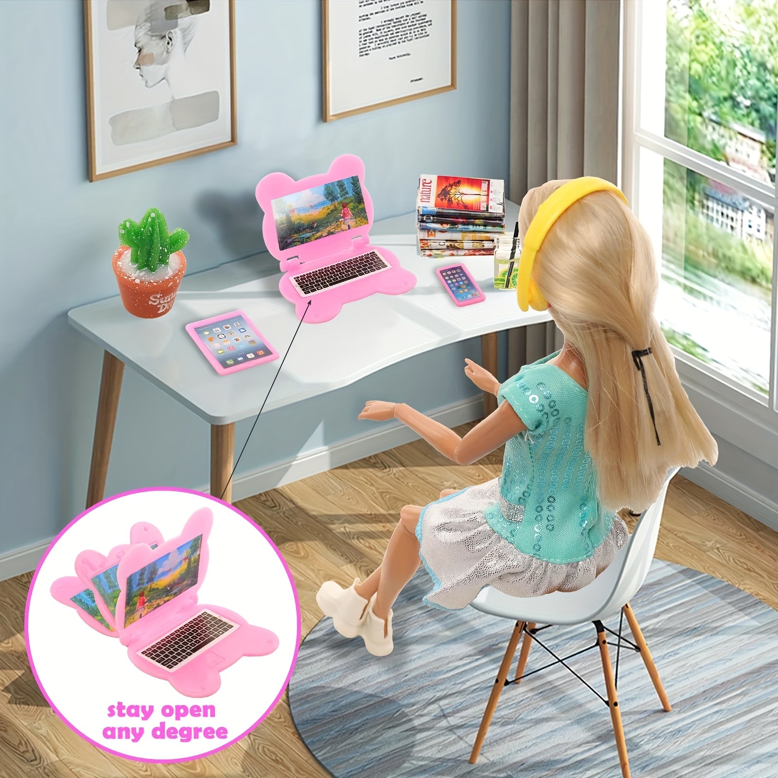 3pcs Dollhouse Mini Item Doll  - Tablet Accessories Set reseña y precio