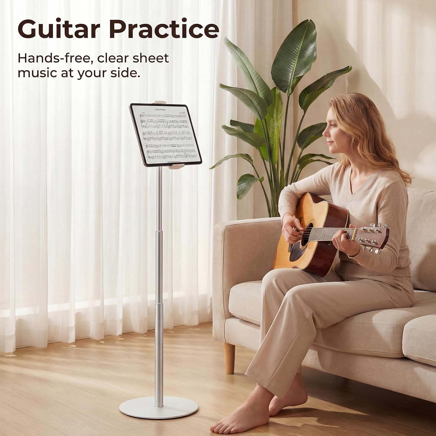 Heavy-Duty iPad Floor Stand -  - Tablet Stand Adjustable reseña y precio