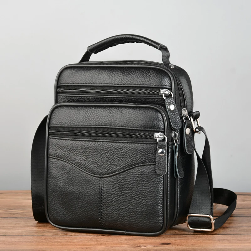 2025 Men's Bag Genuine Leather - Tablet Shoulder Bag reseña y precio