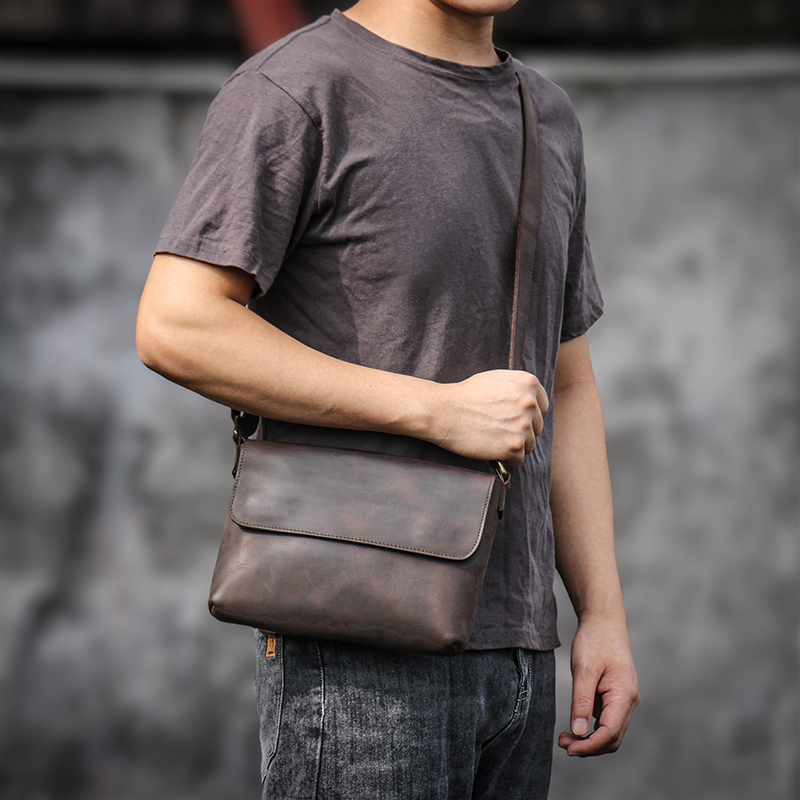 LUOKIR Men's Genuine Leather S - Tablet Shoulder Bag reseña y precio