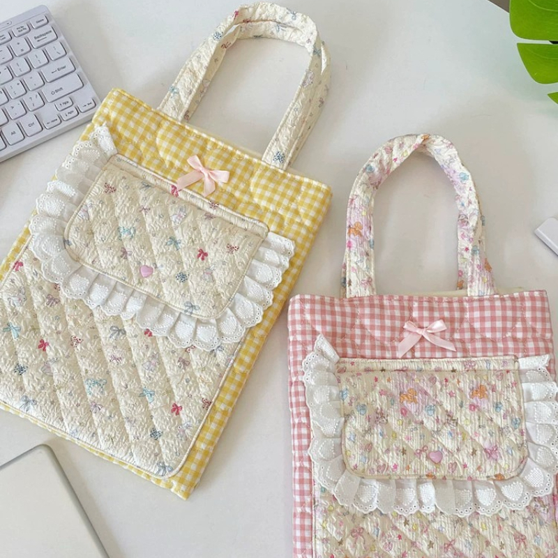 Korean Girly Pink Plaid Quilte - Tablet Sleeves & Cases Ipad Accessories reseña y precio