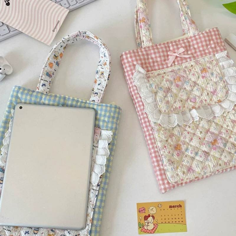 Korean Girly Pink Plaid Quilte - Tablet Sleeves & Cases Ipad Accessories reseña y precio