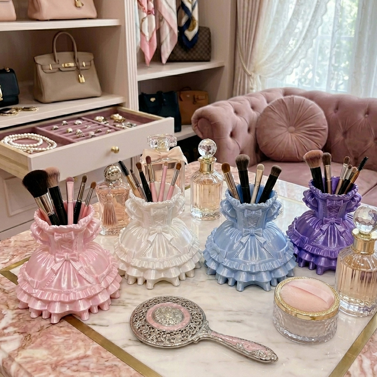 Princess Dress Makeup Brush Ho - Case With Pencil Holder reseña y precio