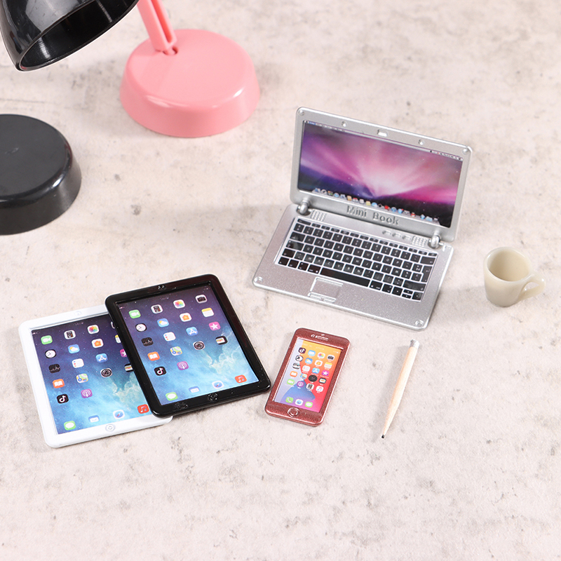 1:12 Dollhouse Miniature Lapto - Tablet Accessories Set reseña y precio