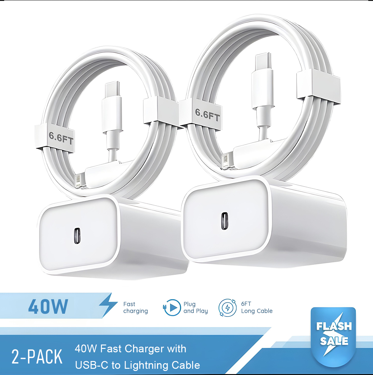 2-4 Set 40W Fast Charger for i - Tablet Accessories Set reseña y precio