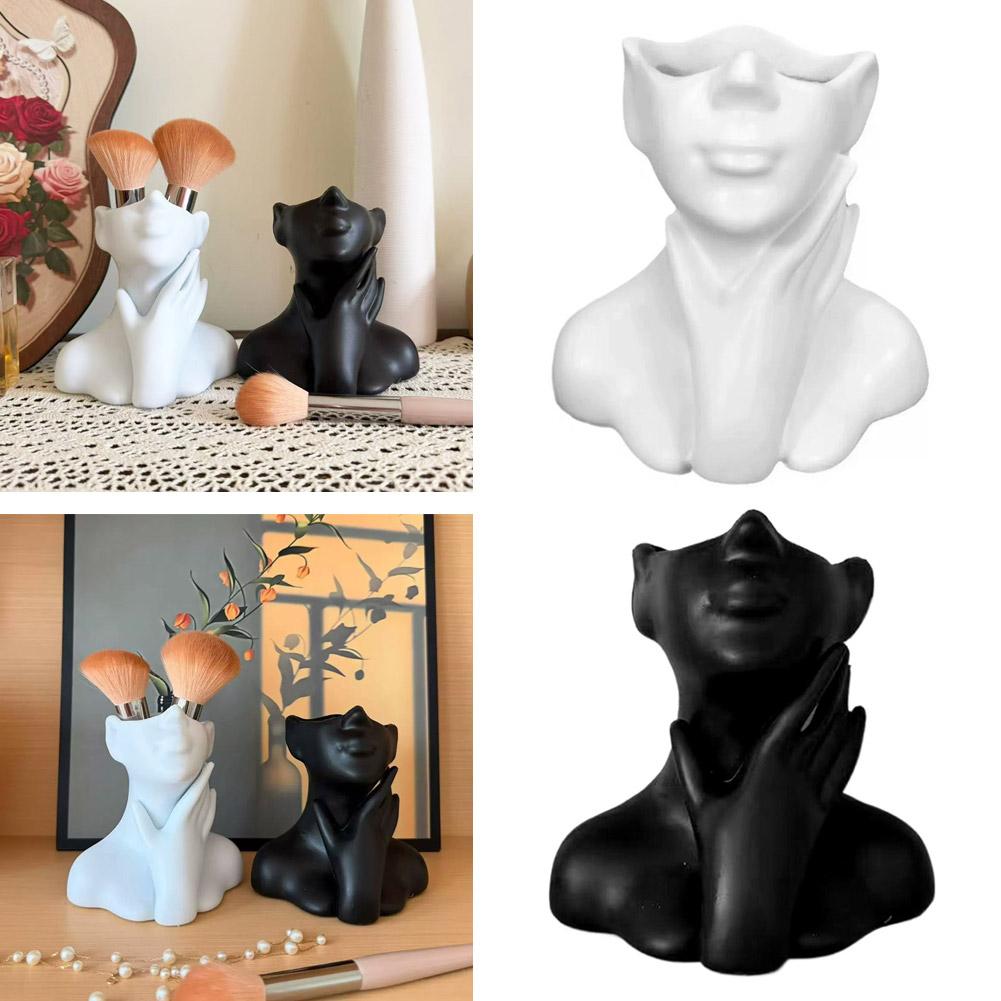 Female Bust Figurine Vase Make - Case With Pencil Holder reseña y precio